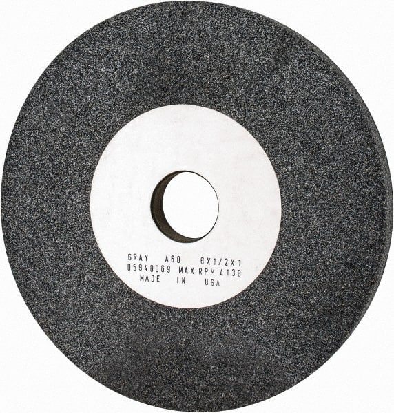 Grier Abrasives - 60 Grit Aluminum Oxide Bench and Pedestal Grinding Wheel - Exact Tool & Supply