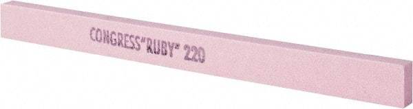 Made in USA - 220 Grit Aluminum Oxide Rectangular Polishing Stone - Very Fine Grade, 1/2" Wide x 6" Long x 1/4" Thick - Exact Tool & Supply