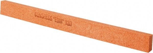 Made in USA - 120 Grit Aluminum Oxide Rectangular Polishing Stone - Fine Grade, 1/2" Wide x 6" Long x 1/4" Thick - Exact Tool & Supply