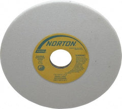 Norton - 7" Diam x 1-1/4" Hole x 1/4" Thick, J Hardness, 60 Grit Surface Grinding Wheel - Aluminum Oxide, Type 1, Medium Grade, 3,600 Max RPM, Vitrified Bond, No Recess - Exact Tool & Supply