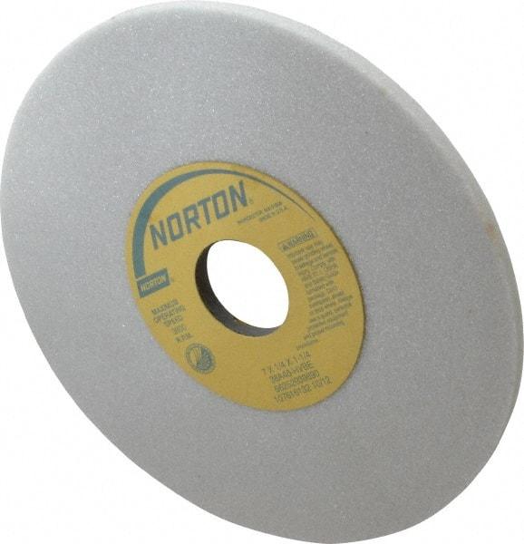 Norton - 7" Diam x 1-1/4" Hole x 1/4" Thick, H Hardness, 46 Grit Surface Grinding Wheel - Aluminum Oxide, Type 1, Coarse Grade, 3,600 Max RPM, Vitrified Bond, No Recess - Exact Tool & Supply