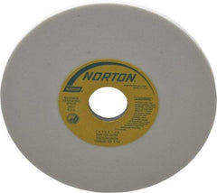 Norton - 7" Diam x 1-1/4" Hole x 1/4" Thick, J Hardness, 100 Grit Surface Grinding Wheel - Aluminum Oxide, Type 1, Fine Grade, 3,600 Max RPM, Vitrified Bond, No Recess - Exact Tool & Supply