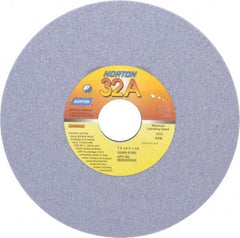 Norton - 7" Diam x 1-1/4" Hole x 1/4" Thick, K Hardness, 60 Grit Surface Grinding Wheel - Aluminum Oxide, Type 1, Medium Grade, 3,600 Max RPM, Vitrified Bond, No Recess - Exact Tool & Supply