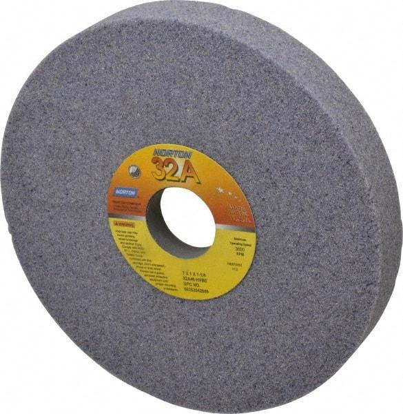 Norton - 7" Diam x 1-1/4" Hole x 1" Thick, H Hardness, 46 Grit Surface Grinding Wheel - Aluminum Oxide, Type 5, Coarse Grade, 3,600 Max RPM, Vitrified Bond, One-Side Recess - Exact Tool & Supply
