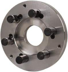 Buck Chuck Company - Adapter Back Plate for 8" Diam Self Centering Lathe Chucks - D1-6 Mount, 2.39" Through Hole Diam, 6.283mm ID, 7.87" OD, 0.985" Flange Height, Steel - Exact Tool & Supply