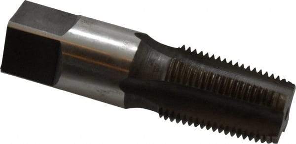 Reiff & Nestor - 3/8-18 NPTF Thread, 4 Flute Standard Pipe Tap - 2-9/16" OAL, 1-1/16" Thread Length, 0.7" Shank Diam, Nitride Finish, High Speed Steel - Exact Tool & Supply