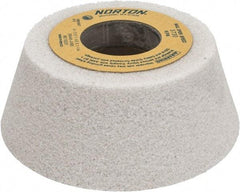 Norton - 4" Diam, 1-1/4" Hole Size, 1-1/2" Overall Thickness, 46 Grit, Type 11 Tool & Cutter Grinding Wheel - Coarse Grade, Aluminum Oxide, J Hardness, Vitrified Bond, 5,730 RPM - Exact Tool & Supply