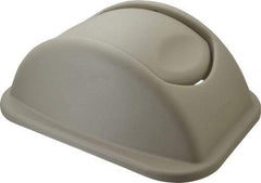 Rubbermaid - Dome Lid for Use with Rectangular Trash Cans - Beige, Polypropylene, For Untouchable Trash Cans - Exact Tool & Supply