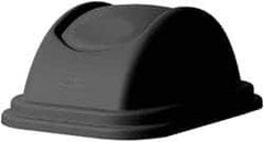 Rubbermaid - Dome Lid for Use with Rectangular Trash Cans - Black, Polypropylene, For Untouchable Trash Cans - Exact Tool & Supply