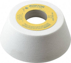 Norton - 4" Diam, 1-1/4" Hole Size, 1-1/2" Overall Thickness, 80 Grit, Type 11 Tool & Cutter Grinding Wheel - Medium Grade, Aluminum Oxide, K Hardness, Vitrified Bond, 5,730 RPM - Exact Tool & Supply