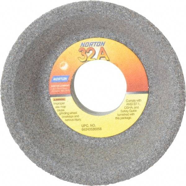 Norton - 4" Diam, 1-1/4" Hole Size, 1-1/2" Overall Thickness, 60 Grit, Type 11 Tool & Cutter Grinding Wheel - Medium Grade, Aluminum Oxide, J Hardness, Vitrified Bond, 5,730 RPM - Exact Tool & Supply