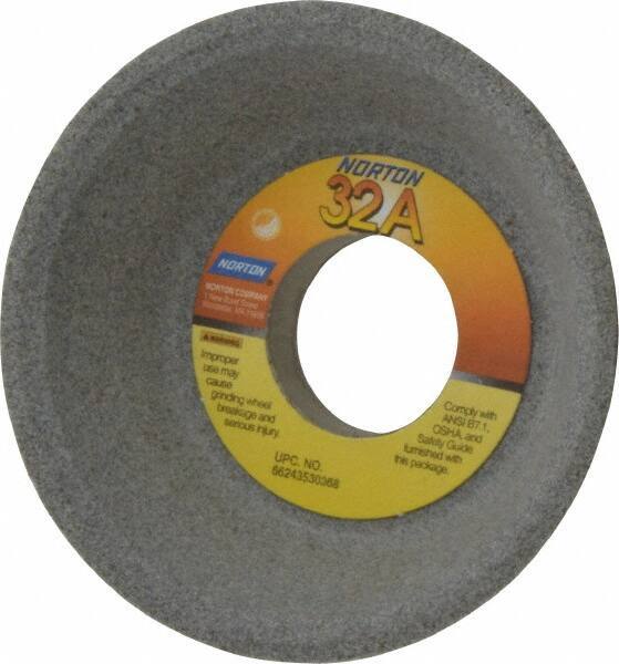 Norton - 4" Diam, 1-1/4" Hole Size, 1-1/2" Overall Thickness, 80 Grit, Type 11 Tool & Cutter Grinding Wheel - Medium Grade, Aluminum Oxide, K Hardness, Vitrified Bond, 5,730 RPM - Exact Tool & Supply