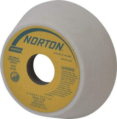 Norton - 5" Diam, 1-1/4" Hole Size, 1-3/4" Overall Thickness, 60 Grit, Type 11 Tool & Cutter Grinding Wheel - Medium Grade, Aluminum Oxide, J Hardness, Vitrified Bond, 4,585 RPM - Exact Tool & Supply