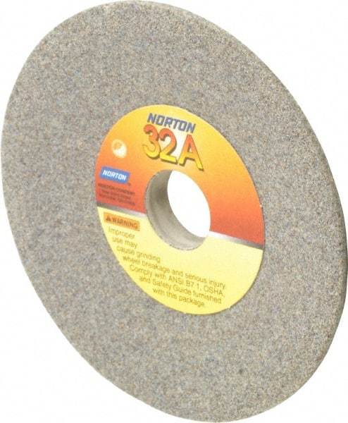 Norton - 4" Diam, 3/4" Hole Size, 1/2" Overall Thickness, 60 Grit, Type 12 Tool & Cutter Grinding Wheel - Medium Grade, Aluminum Oxide, K Hardness, Vitrified Bond, 6,210 RPM - Exact Tool & Supply