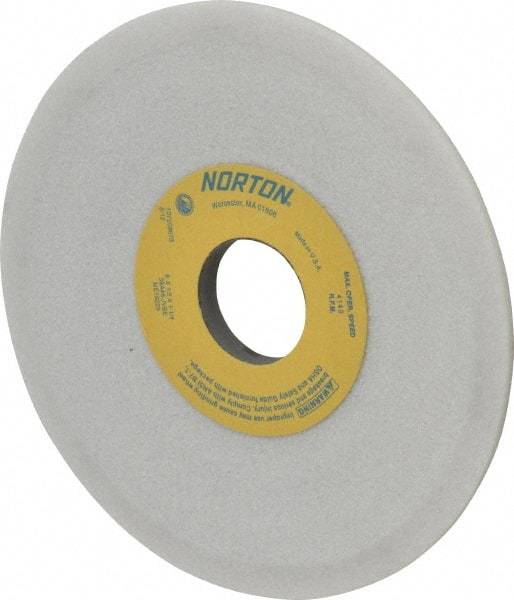 Norton - 6" Diam, 1-1/4" Hole Size, 1/2" Overall Thickness, 46 Grit, Type 12 Tool & Cutter Grinding Wheel - Coarse Grade, Diamond, J Hardness, Vitrified Bond, 4,140 RPM - Exact Tool & Supply