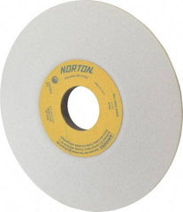 Norton - 6" Diam, 1-1/4" Hole Size, 1/2" Overall Thickness, 60 Grit, Type 12 Tool & Cutter Grinding Wheel - Medium Grade, Aluminum Oxide, K Hardness, Vitrified Bond, 4,140 RPM - Exact Tool & Supply