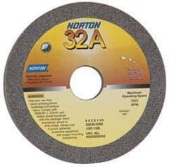Norton - 6" Diam, 1-1/4" Hole Size, 2" Overall Thickness, 46 Grit, Type 6 Tool & Cutter Grinding Wheel - Coarse Grade, Aluminum Oxide, I Hardness, Vitrified Bond, 3,820 RPM - Exact Tool & Supply