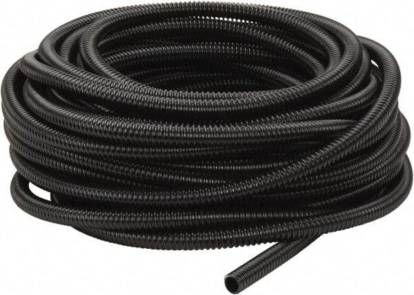 Hubbell Wiring Device-Kellems - 1/2" Trade Size, 100' Long, Flexible Liquidtight Conduit - PVC, 16.1mm ID, Black - Exact Tool & Supply