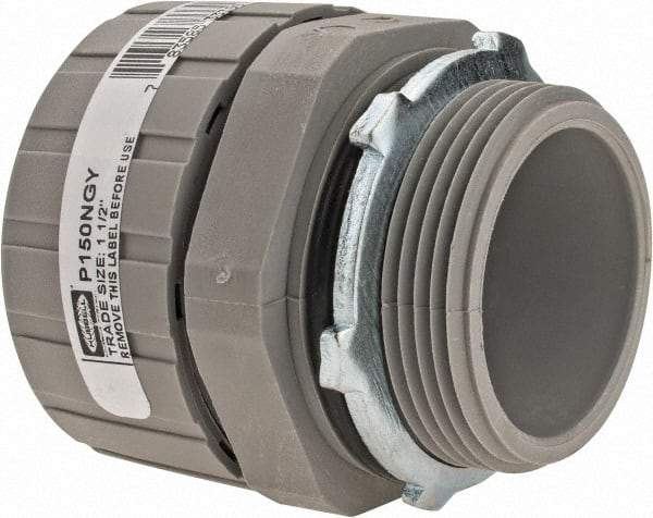 Hubbell Wiring Device-Kellems - 1-1/2" Trade, Nylon Push In Straight Liquidtight Conduit Connector - Noninsulated - Exact Tool & Supply