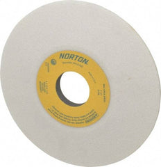 Norton - 6" Diam, 1-1/4" Hole Size, 1/2" Overall Thickness, 60 Grit, Type 12 Tool & Cutter Grinding Wheel - Medium Grade, Aluminum Oxide, J Hardness, Vitrified Bond, 4,140 RPM - Exact Tool & Supply