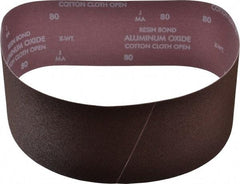 Norton - 4" Wide x 36" OAL, 80 Grit, Aluminum Oxide Abrasive Belt - Aluminum Oxide, Medium, Coated, X Weighted Cloth Backing, Series R228 - Exact Tool & Supply