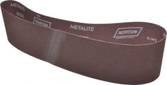Norton - 4" Wide x 36" OAL, 180 Grit, Aluminum Oxide Abrasive Belt - Aluminum Oxide, Very Fine, Coated, X Weighted Cloth Backing, Series R228 - Exact Tool & Supply