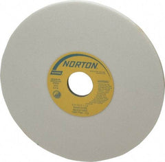 Norton - 8" Diam x 1-1/4" Hole x 1/4" Thick, K Hardness, 60 Grit Surface Grinding Wheel - Aluminum Oxide, Type 1, Medium Grade, 3,600 Max RPM, Vitrified Bond, No Recess - Exact Tool & Supply