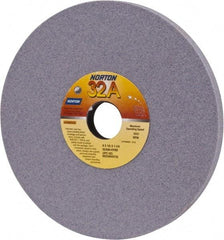 Norton - 8" Diam x 1-1/4" Hole x 1/2" Thick, H Hardness, 80 Grit Surface Grinding Wheel - Aluminum Oxide, Type 1, Medium Grade, 3,600 Max RPM, Vitrified Bond, No Recess - Exact Tool & Supply