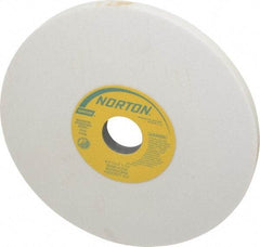 Norton - 8" Diam x 1-1/4" Hole x 1/2" Thick, K Hardness, 80 Grit Surface Grinding Wheel - Aluminum Oxide, Type 1, Medium Grade, 3,600 Max RPM, Vitrified Bond, No Recess - Exact Tool & Supply