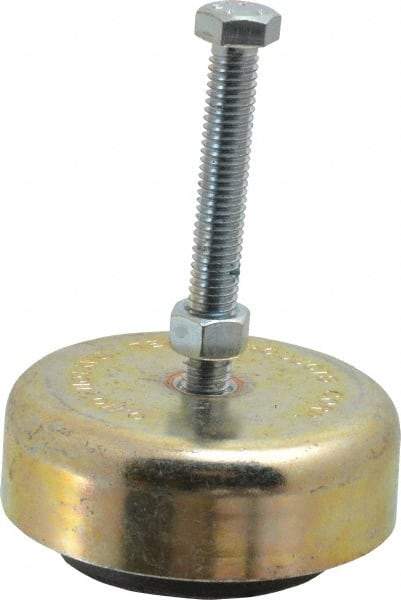 Tech Products - 150 Lb Capacity, 3/8-16 Thread, Steel Stud, Studded Socket Mount Leveling Mount - 3" Stud Length, 3-1/8" Base Diam, Neoprene Pad, 3/8" Hex - Exact Tool & Supply