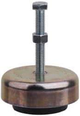 Tech Products - 250 Lb Capacity, 3/8-16 Thread, Steel Stud, Studded Socket Mount Leveling Mount - 3" Stud Length, 3-1/8" Base Diam, Neoprene Pad, 3/8" Hex - Exact Tool & Supply