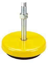 Tech Products - 13000 Lb Capacity, 1-14 Thread, Steel Stud, Studded Socket Mount Leveling Mount - 8" Stud Length, 9 Base Diam, Neoprene Pad, 1" Hex - Exact Tool & Supply