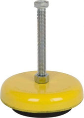 Tech Products - 1000 Lb Capacity, 1/2-13 Thread, Steel Stud, Studded Socket Mount Leveling Mount - 5" Stud Length, 4-3/4" Base Diam, Neoprene Pad, 1/2" Hex - Exact Tool & Supply