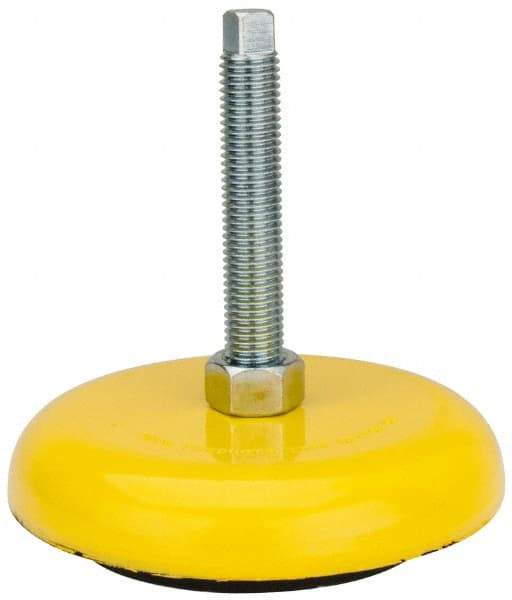 Tech Products - 4500 Lb Capacity, 3/4-10 Thread, Steel Stud, Studded Socket Mount Leveling Mount - 5" Stud Length, 6-1/4" Base Diam, Neoprene Pad, 3/4" Hex - Exact Tool & Supply
