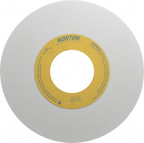 Norton - 10" Diam x 3" Hole x 1/2" Thick, K Hardness, 60 Grit Surface Grinding Wheel - Aluminum Oxide, Type 1, Medium Grade, 2,485 Max RPM, Vitrified Bond, No Recess - Exact Tool & Supply