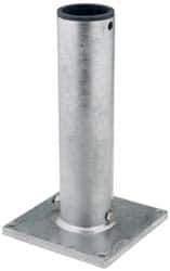 THERN - 8 Inches Long x 8 Inches Wide x 14.56 Inches Deep x 1/2 Inches Thick Davit Crane Pedestal/Socket Base - 7 Inches Distance Between Mounting Hole Centers, 0.41 Inches Hole Diameter, Galvanized Finish - Exact Tool & Supply