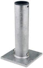 THERN - 8 Inches Long x 8 Inches Wide x 14.56 Inches Deep x 1/2 Inches Thick Davit Crane Pedestal/Socket Base - 7 Inches Distance Between Mounting Hole Centers, 0.41 Inches Hole Diameter, Galvanized Finish - Exact Tool & Supply