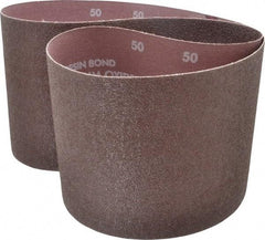 Norton - 6" Wide x 48" OAL, 50 Grit, Aluminum Oxide Abrasive Belt - Aluminum Oxide, Coarse, Coated, X Weighted Cloth Backing - Exact Tool & Supply