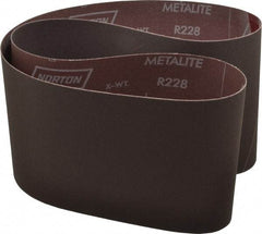 Norton - 6" Wide x 48" OAL, 320 Grit, Aluminum Oxide Abrasive Belt - Aluminum Oxide, Extra Fine, Coated, X Weighted Cloth Backing, Series R228 - Exact Tool & Supply