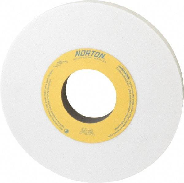 Norton - 10" Diam x 3" Hole x 1" Thick, I Hardness, 60 Grit Surface Grinding Wheel - Aluminum Oxide, Type 1, Medium Grade, 2,485 Max RPM, Vitrified Bond, No Recess - Exact Tool & Supply