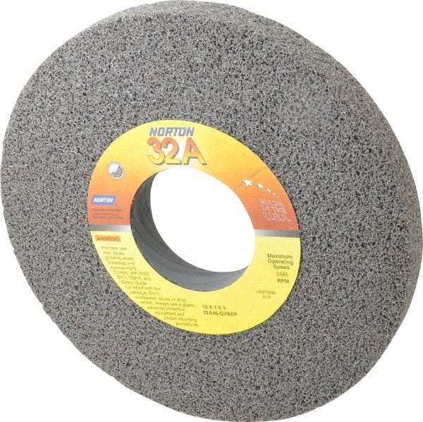 Norton - 10" Diam x 3" Hole x 1" Thick, G Hardness, 46 Grit Surface Grinding Wheel - Aluminum Oxide, Type 1, Coarse Grade, 2,485 Max RPM, Vitrified Bond, No Recess - Exact Tool & Supply