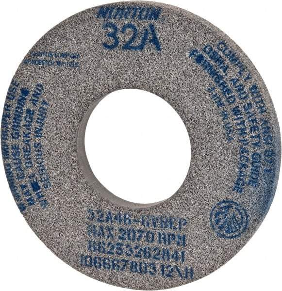 Norton - 12" Diam x 5" Hole x 1" Thick, G Hardness, 46 Grit Surface Grinding Wheel - Aluminum Oxide, Type 1, Coarse Grade, 2,070 Max RPM, Vitrified Bond, No Recess - Exact Tool & Supply