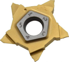 Iscar - 24N050J004PENTA J Grade IC1008, 0.5mm Cutting Width Carbide Grooving Insert - 2.5mm Max Depth of Cut, Neutral, 0.04mm Corner Radius, TiAlN/TiN Finish - Exact Tool & Supply