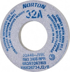 Norton - 12" Diam x 5" Hole x 1-1/2" Thick, J Hardness, 46 Grit Surface Grinding Wheel - Aluminum Oxide, Type 5, Coarse Grade, 2,070 Max RPM, Vitrified Bond, One-Side Recess - Exact Tool & Supply