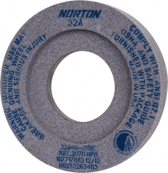 Norton - 12" Diam x 5" Hole x 2" Thick, J Hardness, 46 Grit Surface Grinding Wheel - Aluminum Oxide, Type 7, Coarse Grade, 2,070 Max RPM, Vitrified Bond, Two-Side Recess - Exact Tool & Supply