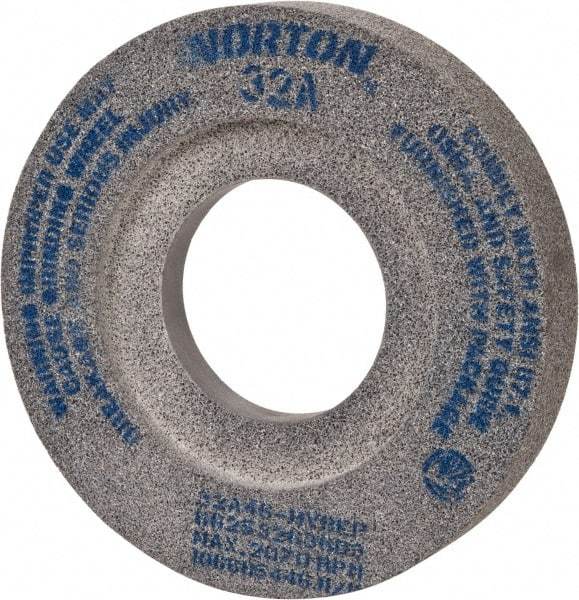 Norton - 12" Diam x 5" Hole x 2" Thick, H Hardness, 46 Grit Surface Grinding Wheel - Aluminum Oxide, Type 7, Coarse Grade, 2,070 Max RPM, Vitrified Bond, Two-Side Recess - Exact Tool & Supply