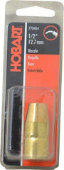 Hobart Welding Products - MIG Nozzle, Slip-On Welder Nozzle/Tip/Insulator - 0.023" to 0.035" Wire Outside Diam - Exact Tool & Supply