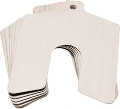 Made in USA - 10 Piece, 3 Inch Long x 3 Inch Wide x 0.02 Inch Thick, Slotted Shim Stock - Stainless Steel, 3/4 Inch Wide Slot - Exact Tool & Supply