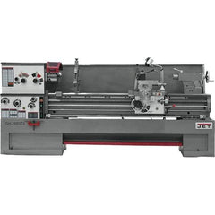 Jet - 22" Swing, 80" Between Centers, 230/460 Volt, Triple Phase Engine Lathe - 7MT Taper, 10 hp, 25 to 1,800 RPM, 3-1/8" Bore Diam, 40" Deep x 48-7/8" High x 136-1/8" Long - Exact Tool & Supply