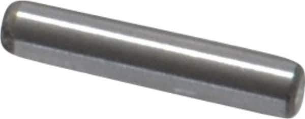 Value Collection - 1/16" Diam x 5/16" Pin Length Grade 8 Alloy Steel Standard Dowel Pin - C 50-58 Hardness, 800 Lb Breaking Strength, 1 Beveled & 1 Rounded End - Exact Tool & Supply